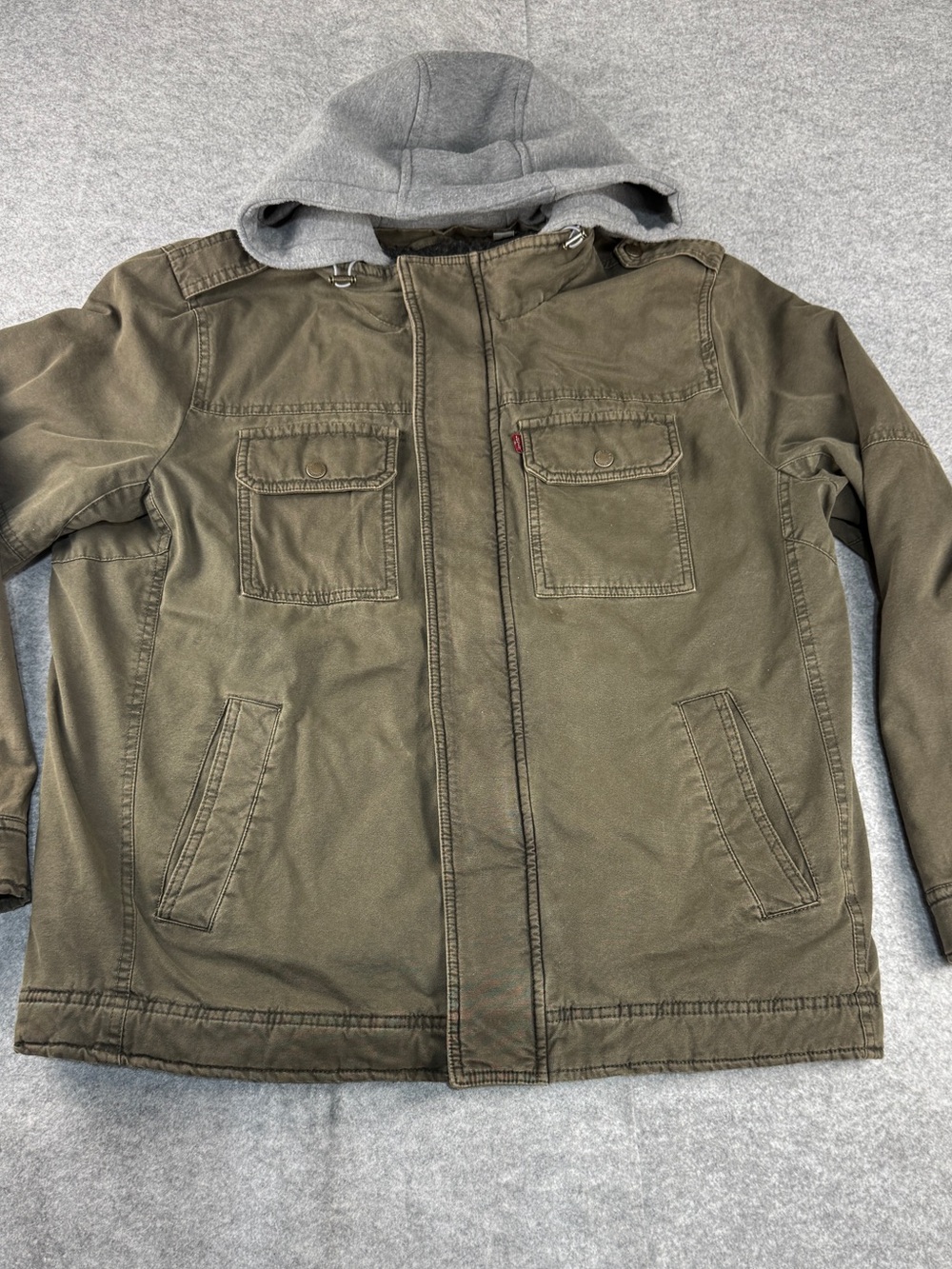 Levi’s Olive Sherpa Lined Hooded Field Jacket Men’s L